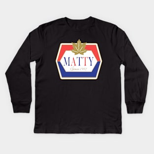 Matty Chef Canada Matheson logo Kids Long Sleeve T-Shirt